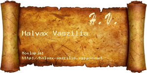 Halvax Vaszilia névjegykártya